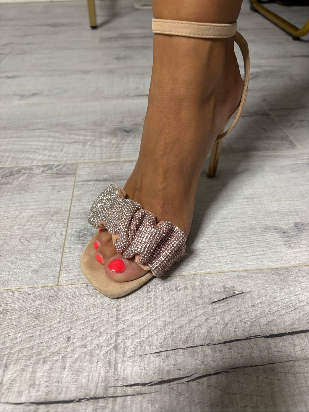 Jessica Simpson Women's Pink and Silver Rhinestones -Strap Sandals - Blush
